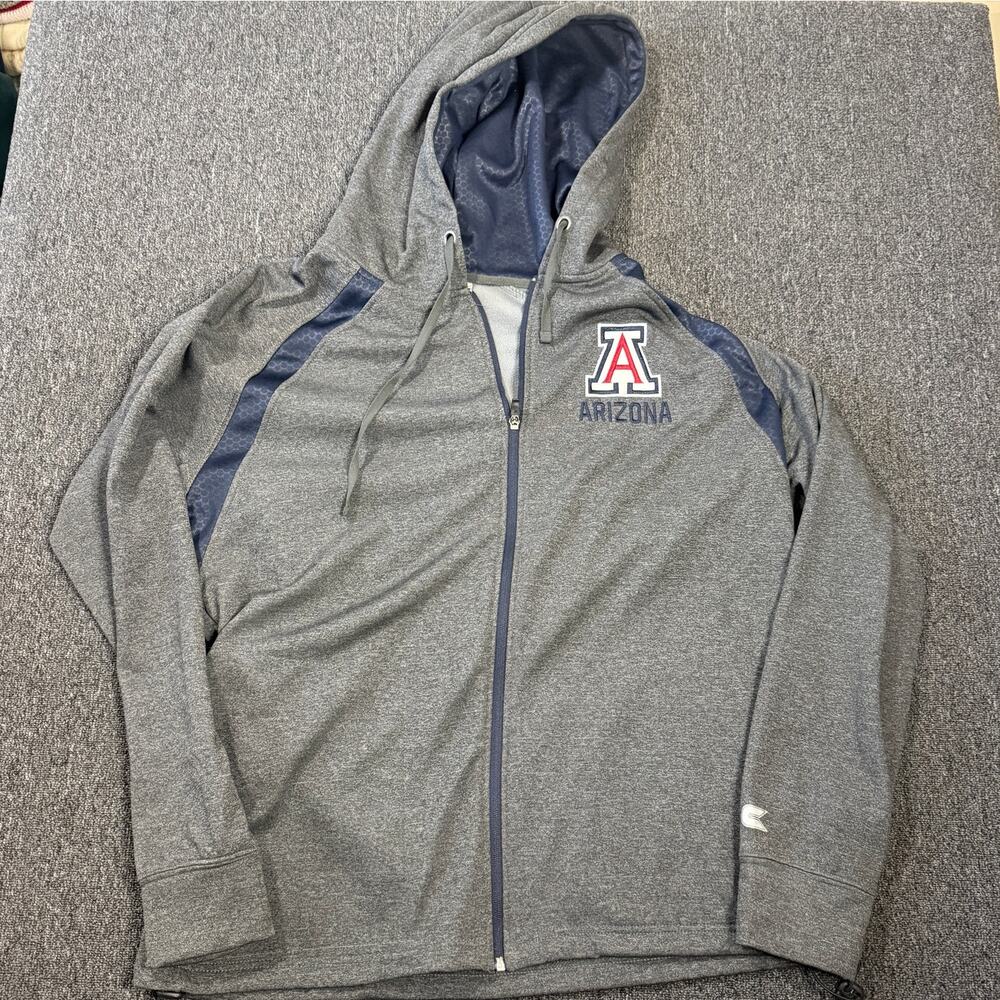 Vintage Y2k Colosseum University of Arizona Wildcats Grey Full Zip Hoodie XL